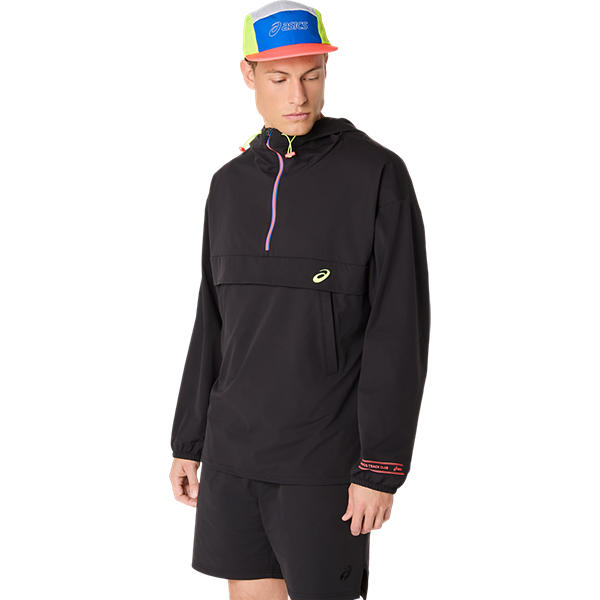 Asics Track Club Relaxed Pullover Jacket Performance Black - SportSA