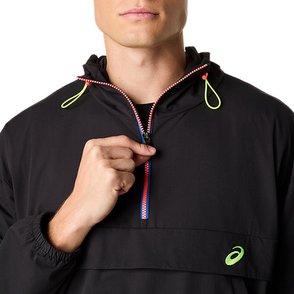 Asics Track Club Relaxed Pullover Jacket Performance Black - SportSA