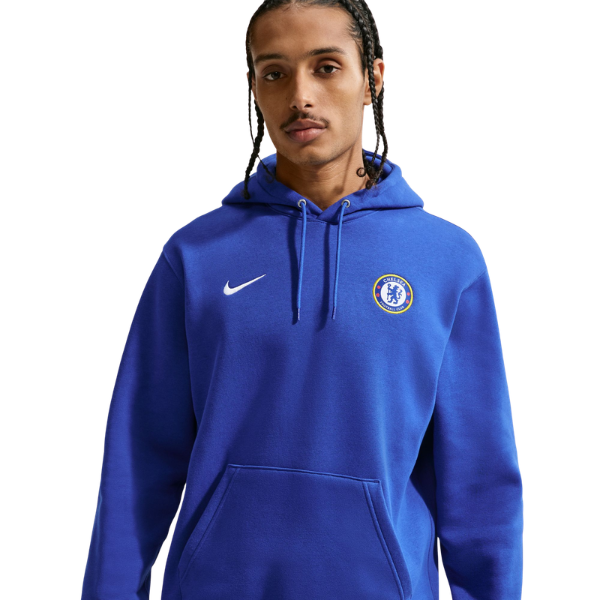 Nike Chelsea FC Club Soccer Pullover Hoodie Bright Blue