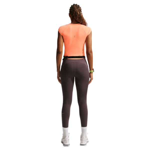 Nike Tempo Swoosh Dri-FIT Cap-Sleeve Running Top Orange Pulse
