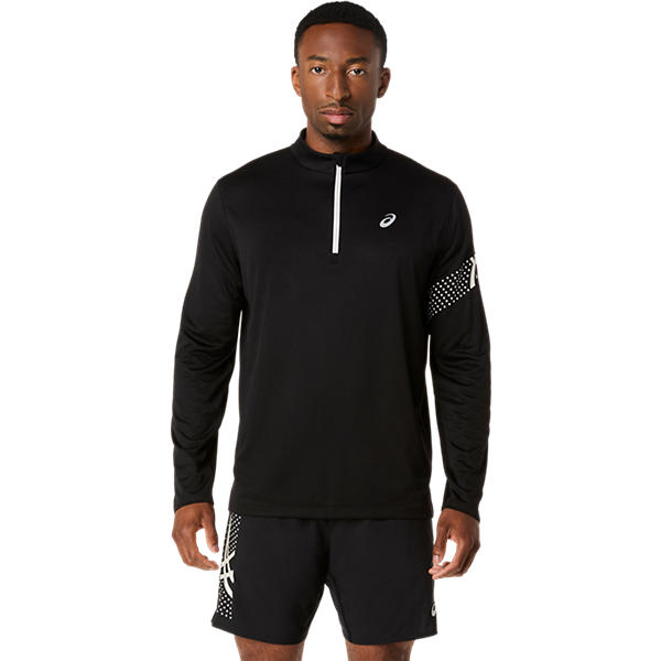Asics Icon LS 1/2 Zip Performance Black/Cream