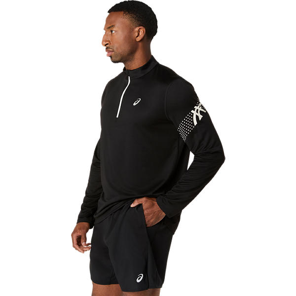 Asics Icon LS 1/2 Zip Performance Black/Cream