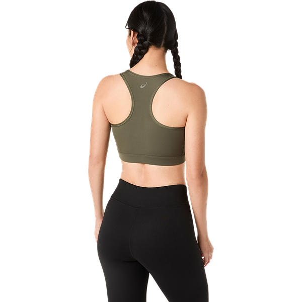 Asics Essential Asics Logo Padless Bra Dark Olive