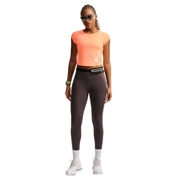 Nike Tempo Swoosh Dri-FIT Cap-Sleeve Running Top Orange Pulse