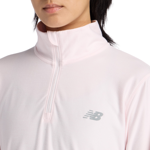 New Balance Sport Essentials Space Dye 1/4 Zip Pink Salt