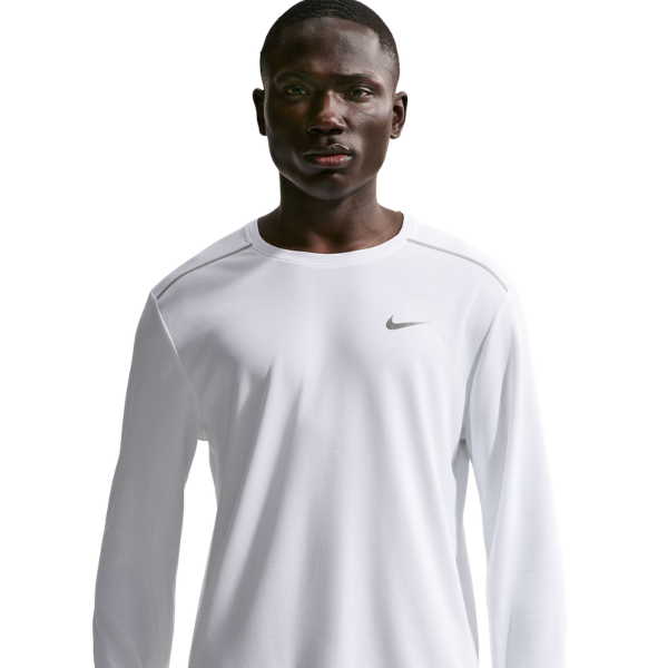 Nike Miler Dri-FIT UV Long Sleeve Running Top White