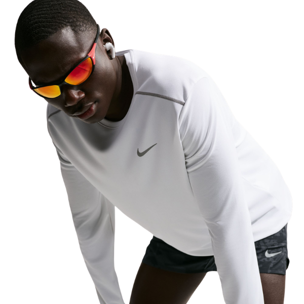 Nike Miler Dri-FIT UV Long Sleeve Running Top White