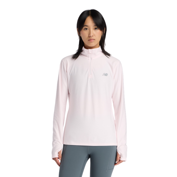 New Balance Sport Essentials Space Dye 1/4 Zip Pink Salt
