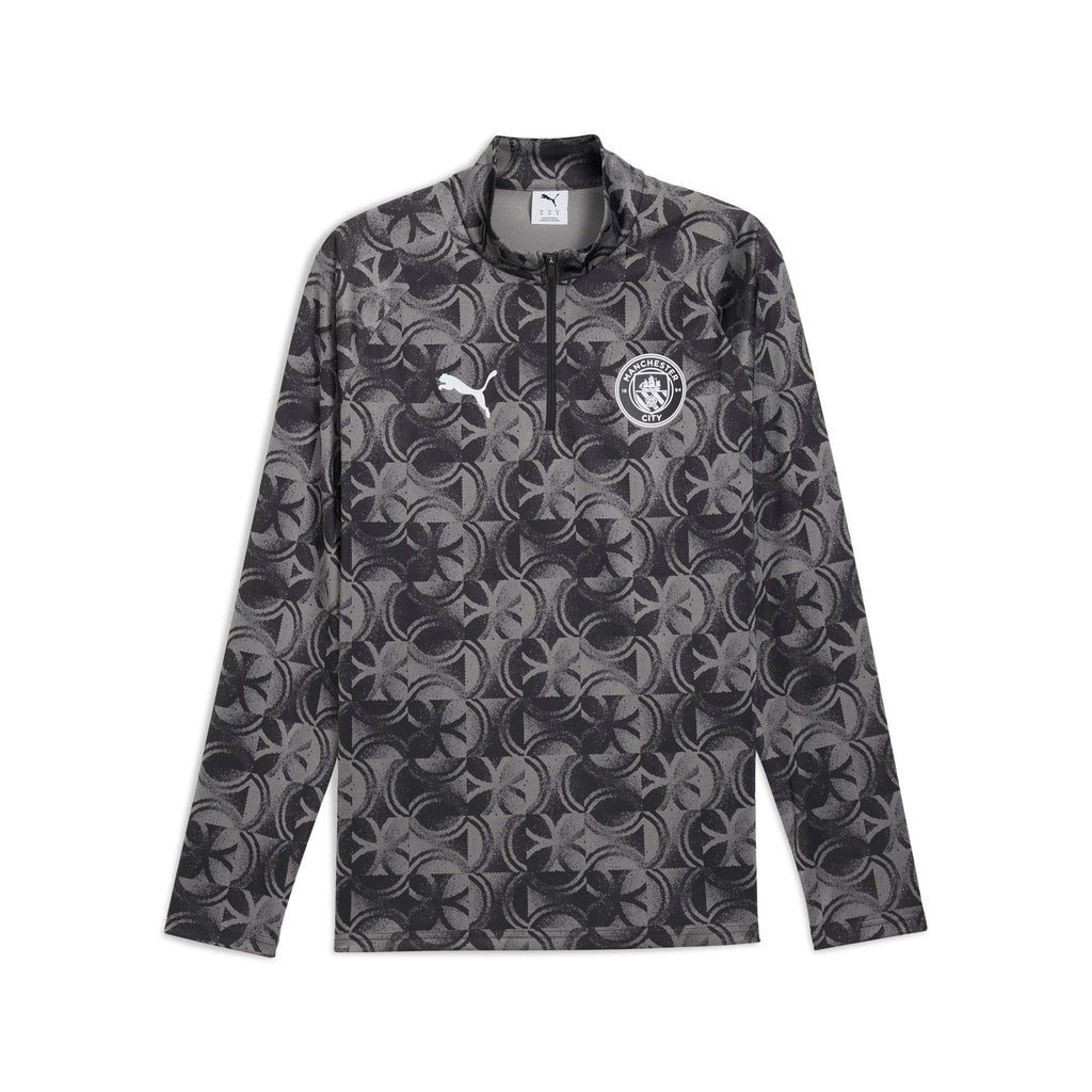 ウェア Puma Manchester City Puma Manchester City Warm Up 1/4 Zip Top Black-Flat Dark Gray