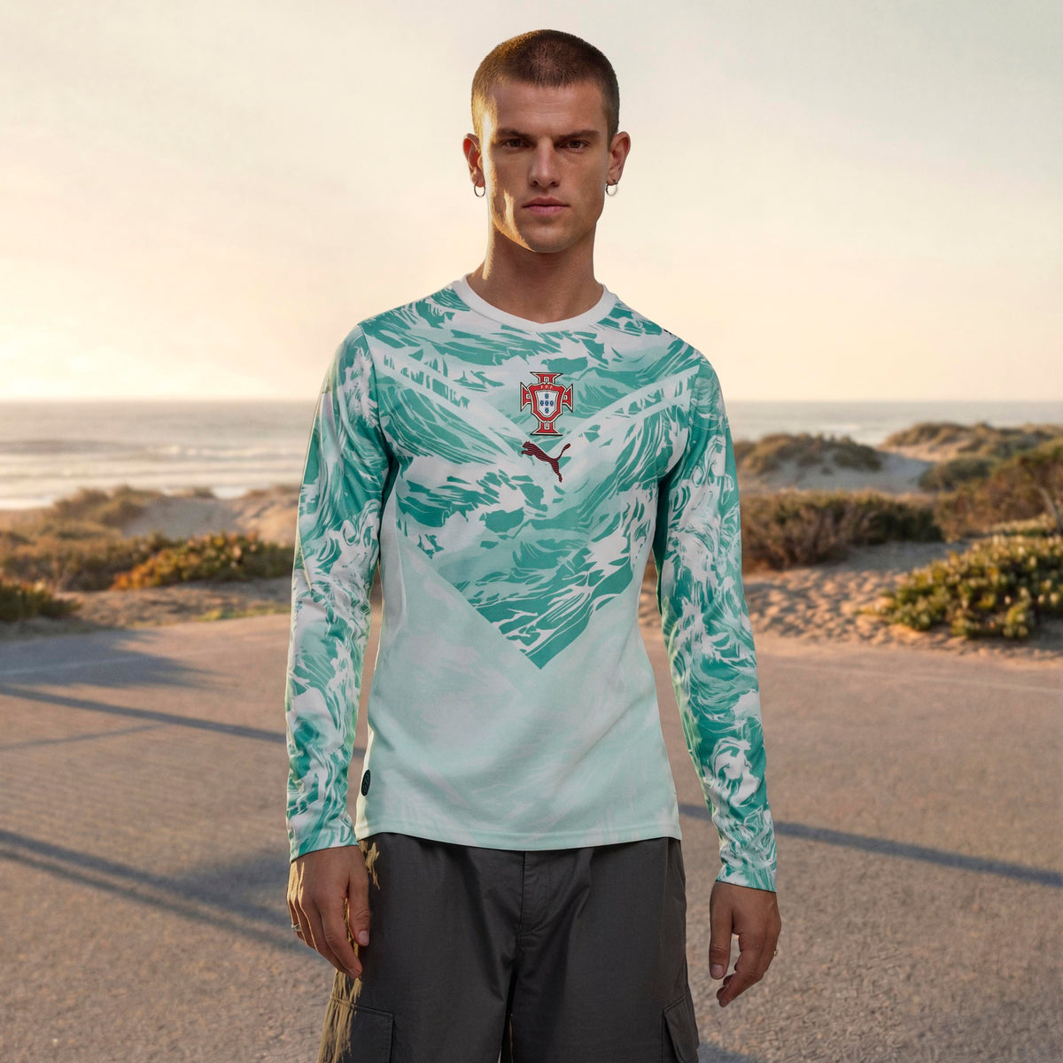 Puma Portugal Long Sleeve Away Jersey White-Green Lagoon