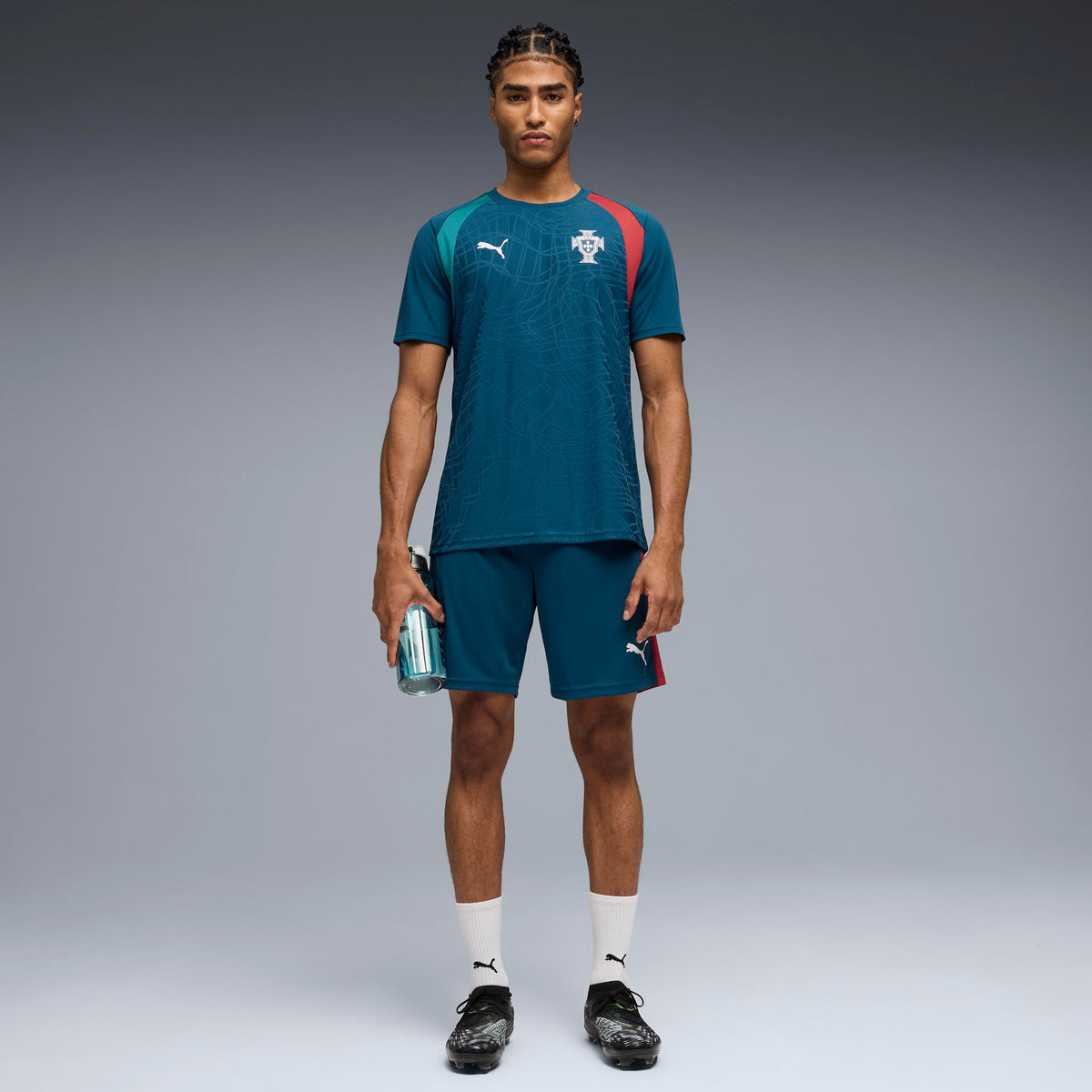 Puma Portugal Slim Training Jersey Ocean Tropic-Silver Mist