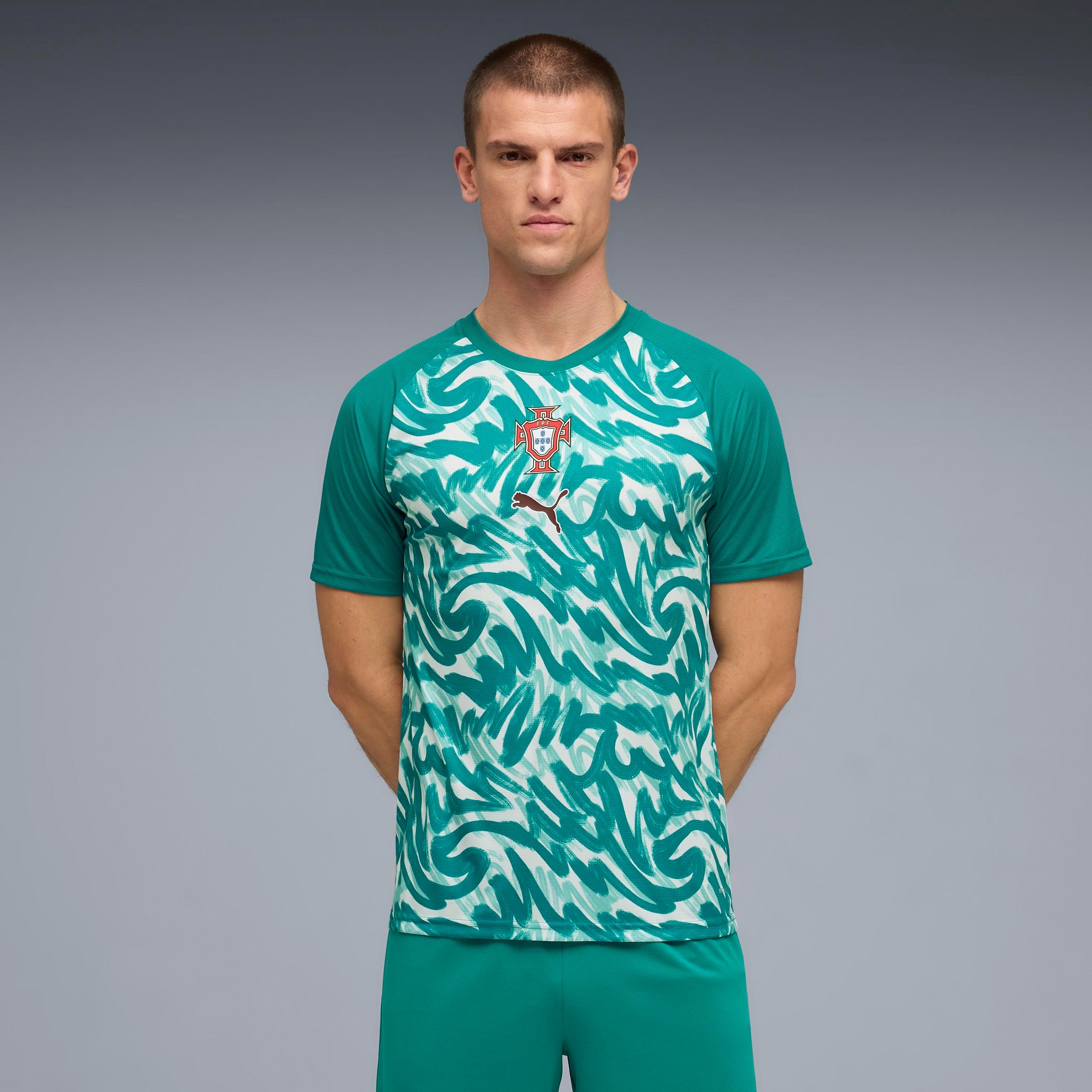 Puma Portugal 26 Warm Up Jersey Green Lagoon - SportSA