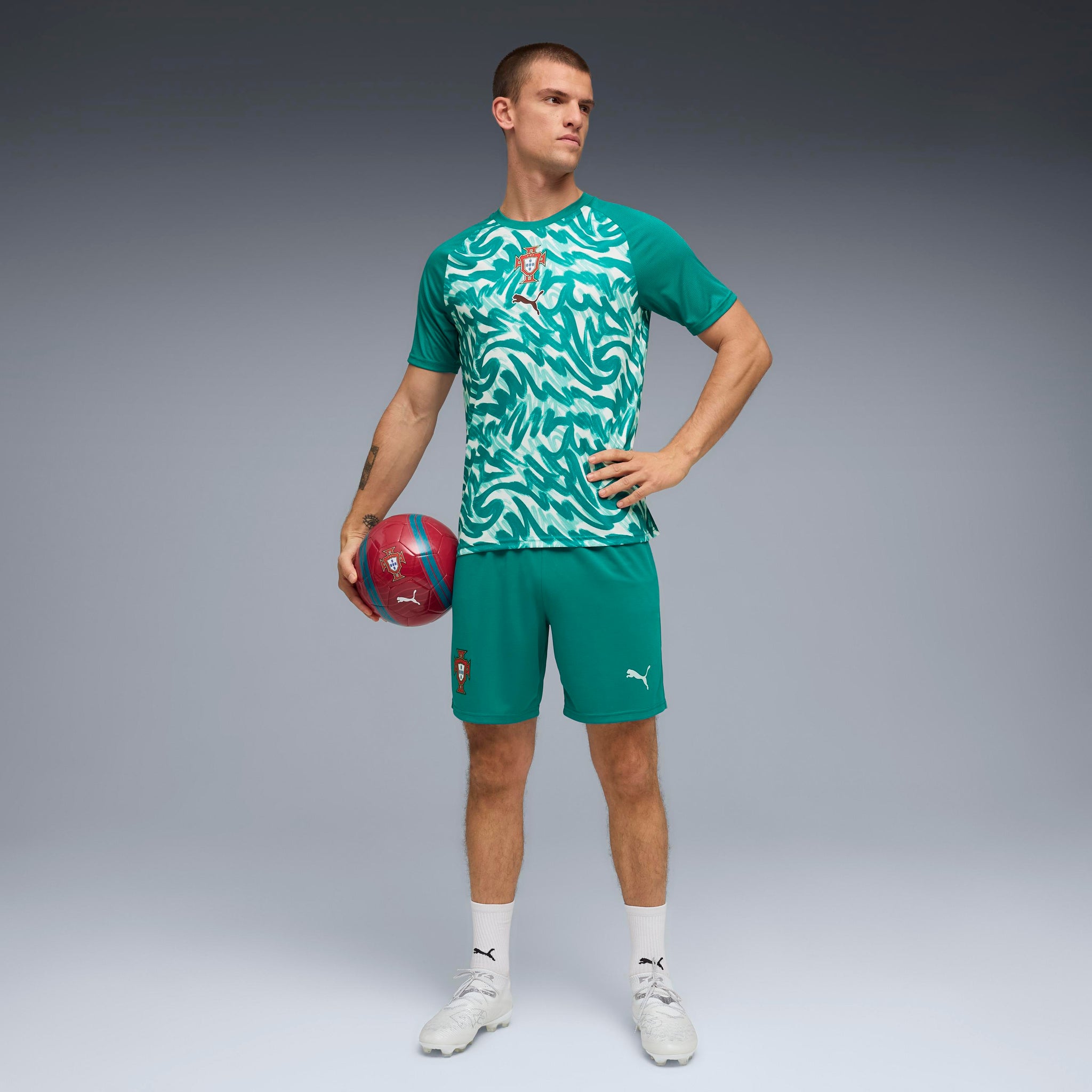 Puma Portugal 26 Warm Up Jersey Green Lagoon - SportSA