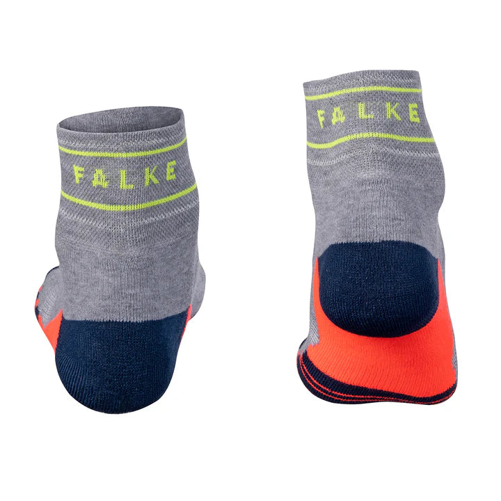 Falke Pressure Free Reflective Running Socks Midgrey/Flu Coral