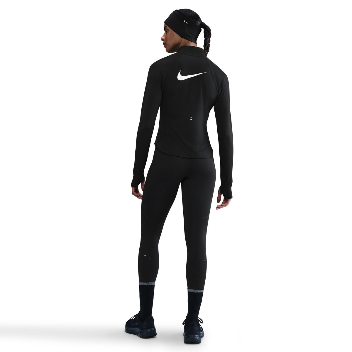 Nike Tempo Swoosh Run Dri-FIT 1/4-Zip Running Top Black/White
