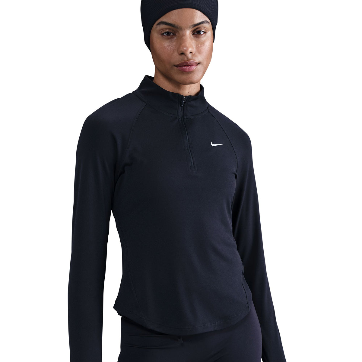 Nike Tempo Swoosh Run Dri-FIT 1/4-Zip Running Top Black/White