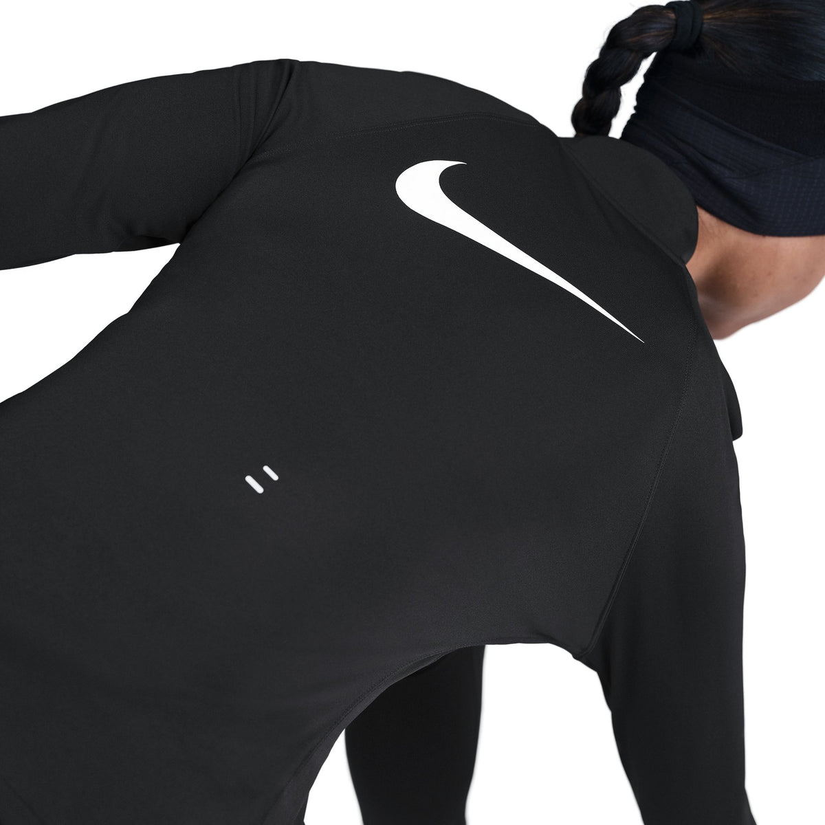 Nike Tempo Swoosh Run Dri-FIT 1/4-Zip Running Top Black/White