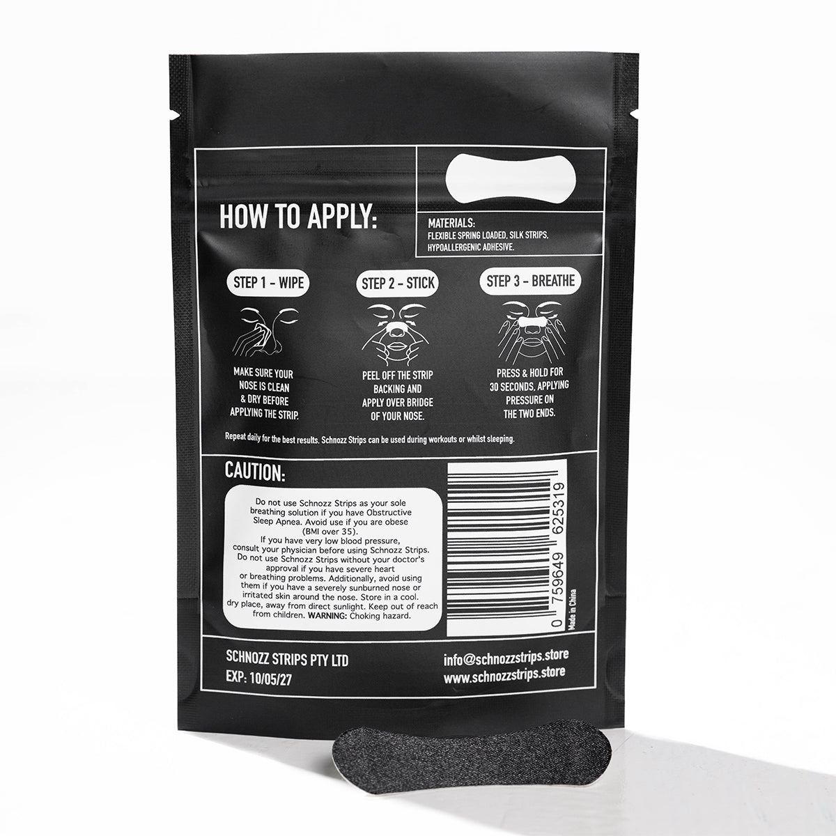 Schnozz Strips Nasal Strips 30 Day Supply