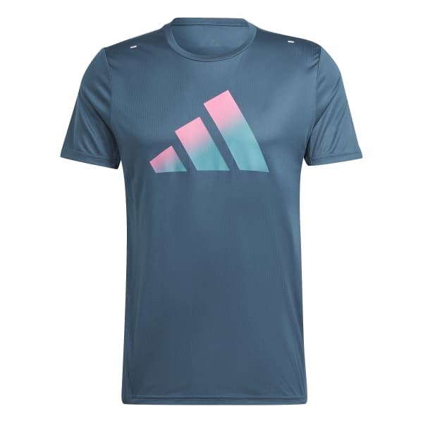 Adidas Run Icons 3 Bar Logo T-Shirt Blue