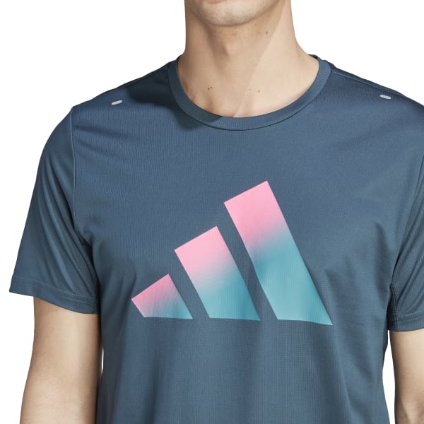 Adidas Run Icons 3 Bar Logo T-Shirt Blue