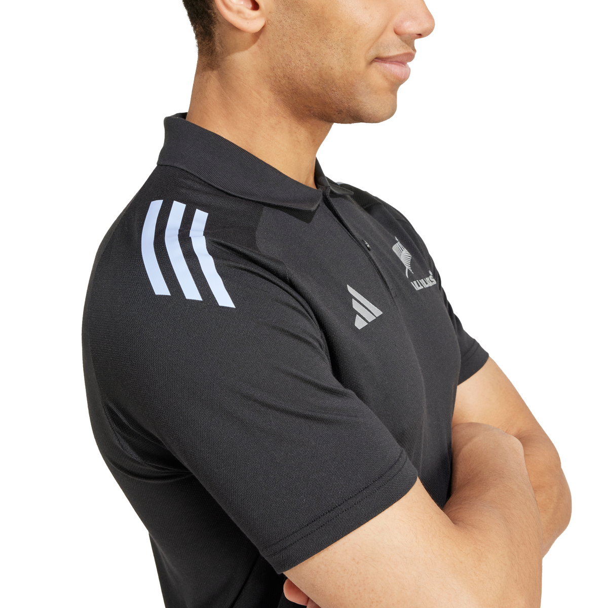 Adidas All Blacks Rugby Polo Shirt Black
