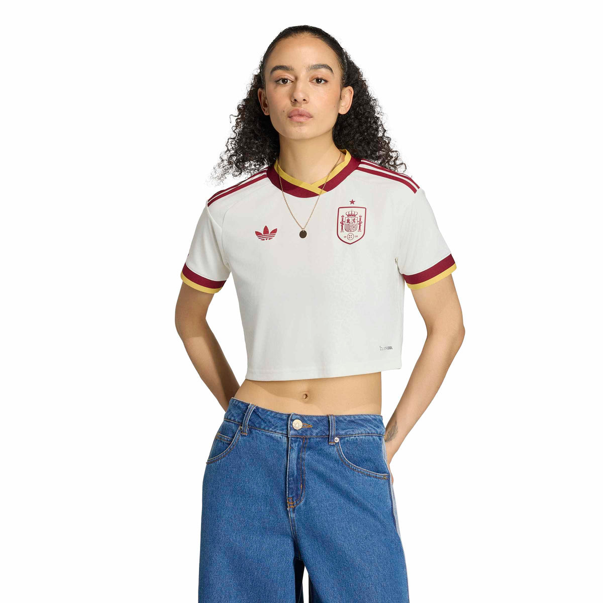 Adidas Spain 26 Away Cropped Jersey Off White