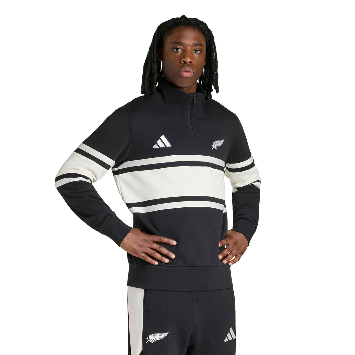 Adidas New Zealand Rugby Leisurewear Quarter Zip Sweatshirt