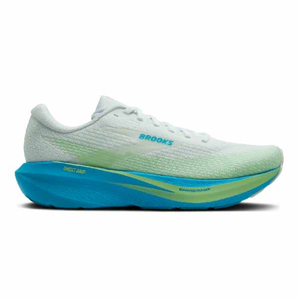 Brooks Ghost Amp White/Blue/Paradise Green