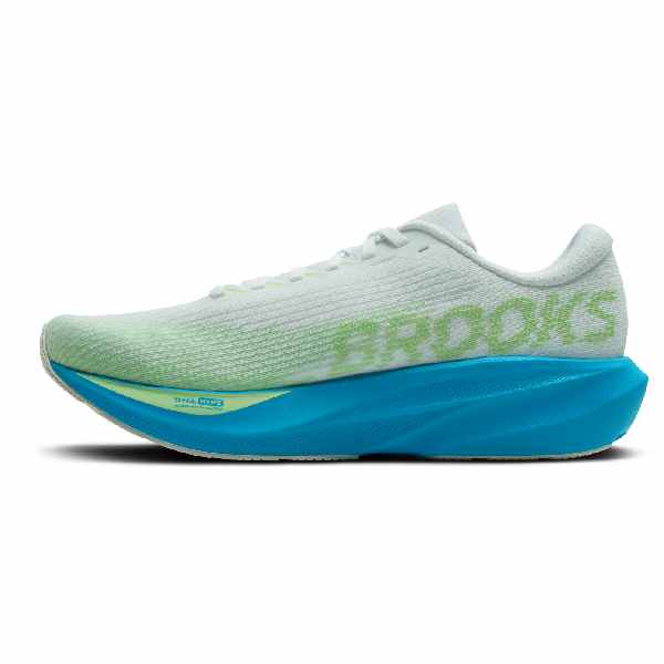 Brooks Ghost Amp White/Blue/Paradise Green