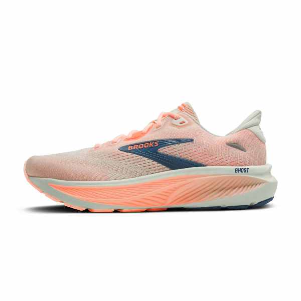 Brooks Ghost 18 Star White/Cyber Peach/Grey