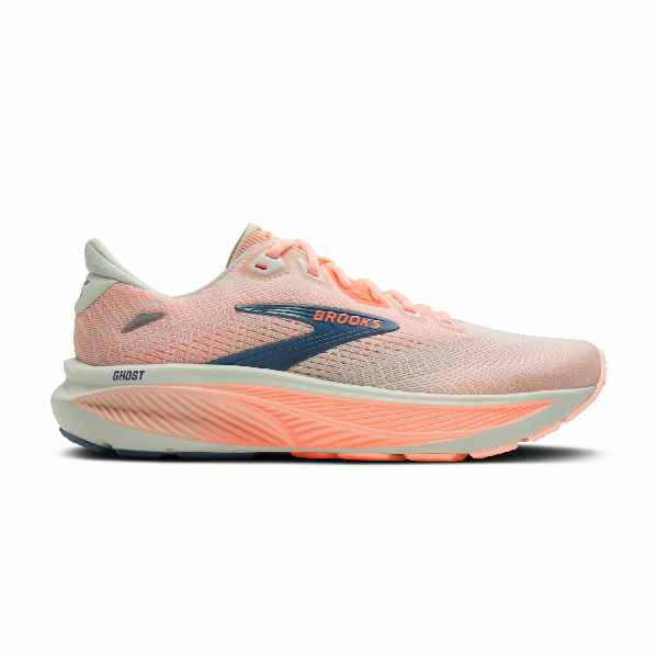 Brooks Ghost 18 Star White/Cyber Peach/Grey