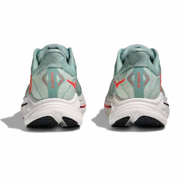 Hoka Clifton 10 Sage / Neon Flame Wide