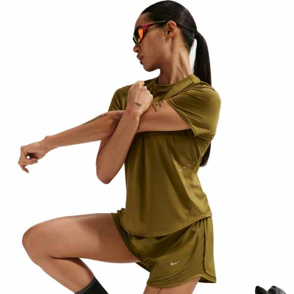 Nike Tempo Dri-FIT Mid-Rise Brief-Lined Running Shorts Olive Flak