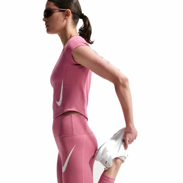 Nike Tempo Swoosh Run High-Waisted 7/8 Leggings Peony