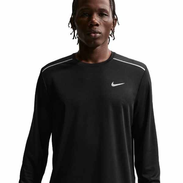 Nike Miler Dri-FIT UV Long Sleeve Running Top Black
