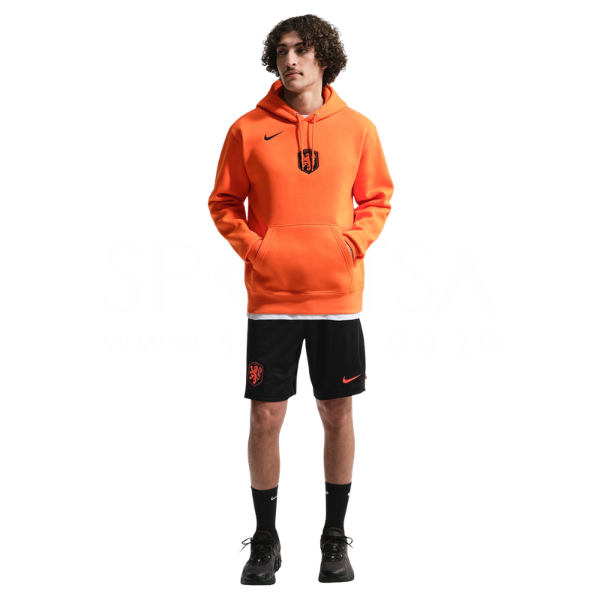 Nike Netherlands Club Soccer Pullover Hoodie Safety Orange