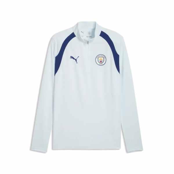 Puma Manchester City Quarter-Zip Slim Training Top Dewdrop-Blue Jewel