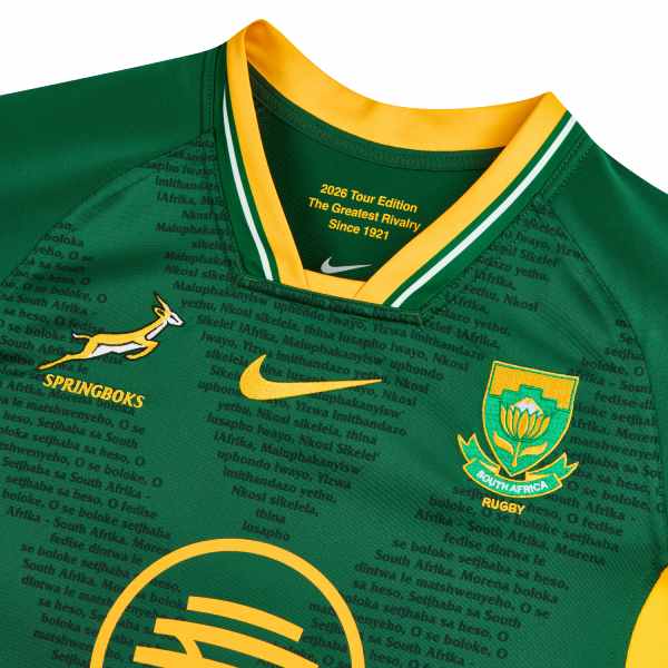 Nike Springboks Greatest Rivalry Tour Home Jersey Kids