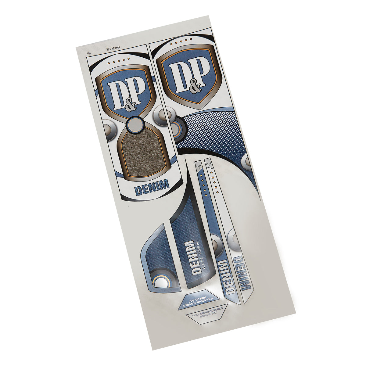 DP Cricket Bat Denim Sticker Set Deluxe