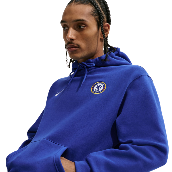 Nike Chelsea FC Club Soccer Pullover Hoodie Bright Blue