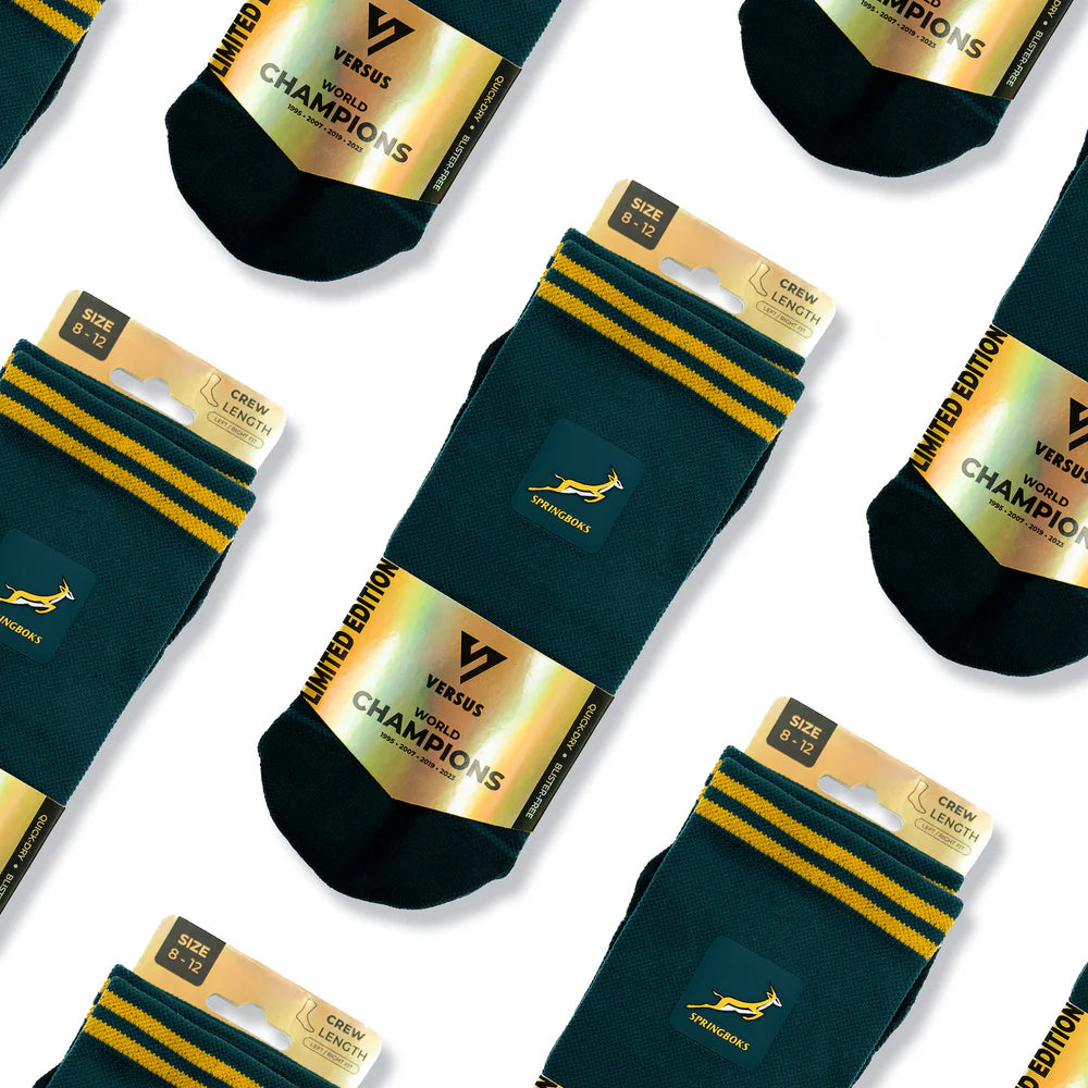 Versus Springboks Active Crew Tab Socks
