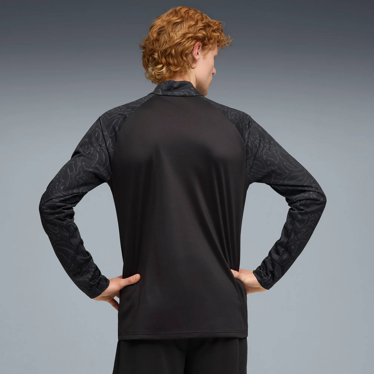 Puma BVB Warm Up 1/4 Zip Top Black-Yellow Sizzle