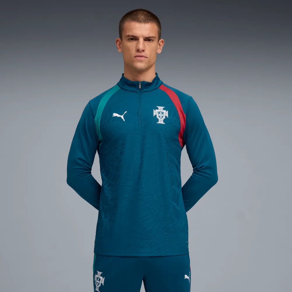 Puma Portugal Training 1/4 Zip Top Ocean Tropic