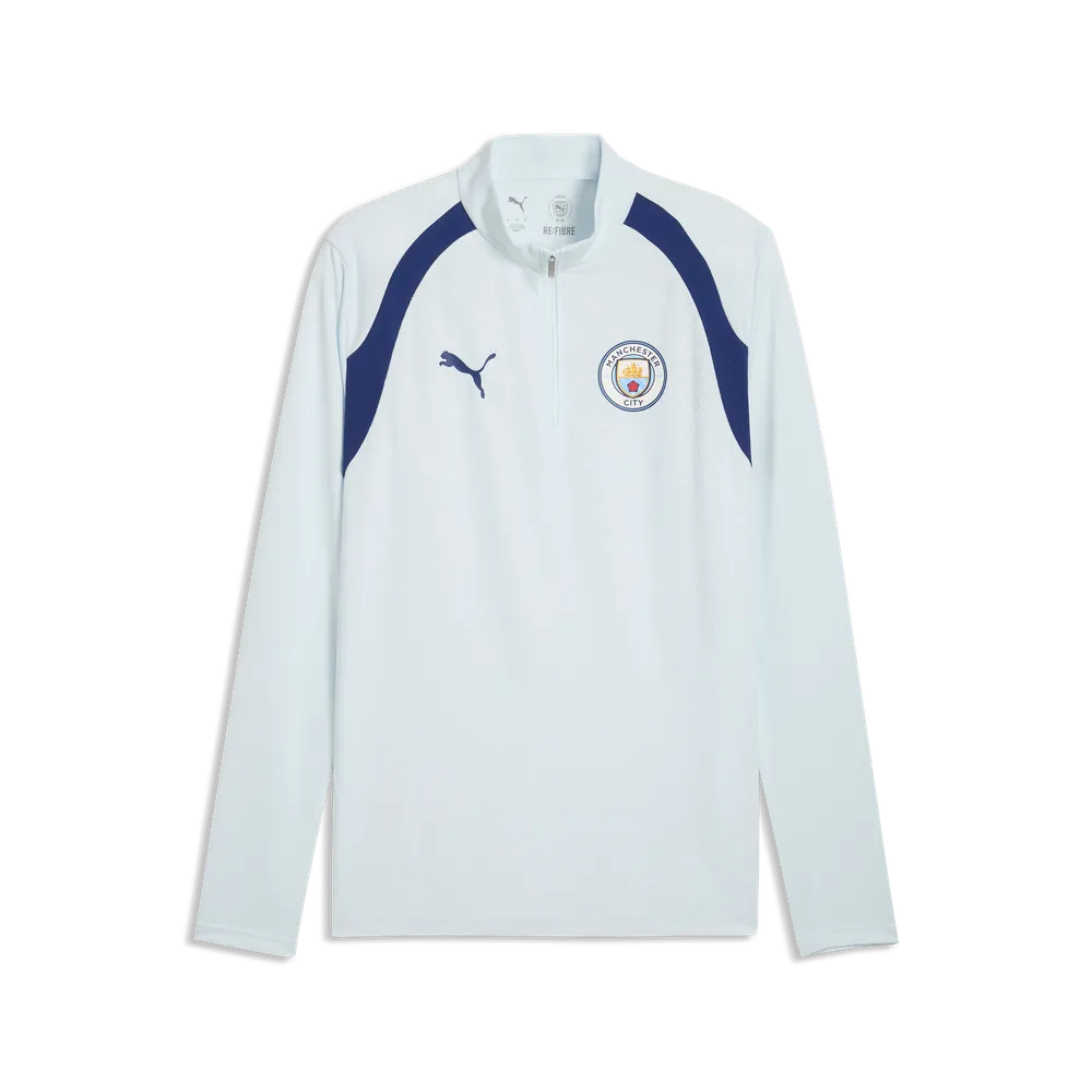 Puma Manchester City Quarter-Zip Slim Training Top Dewdrop-Blue Jewel