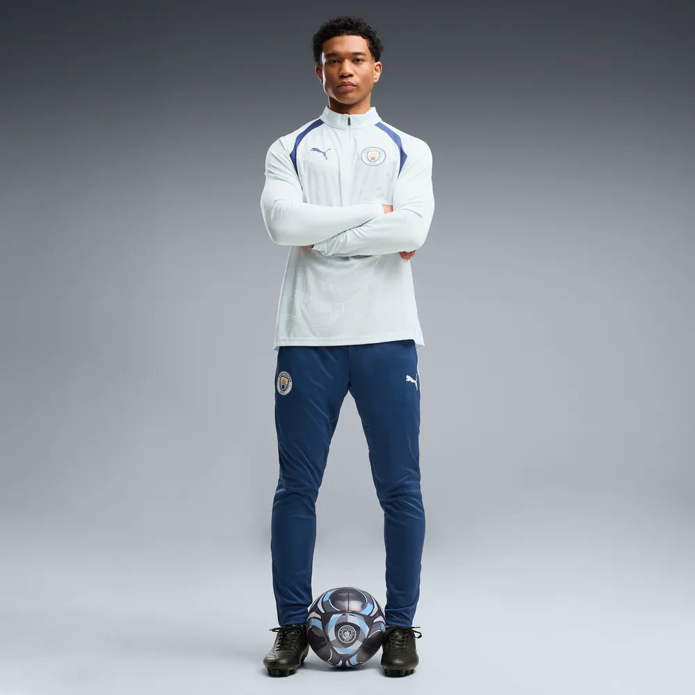 Puma Manchester City Quarter-Zip Slim Training Top Dewdrop-Blue Jewel