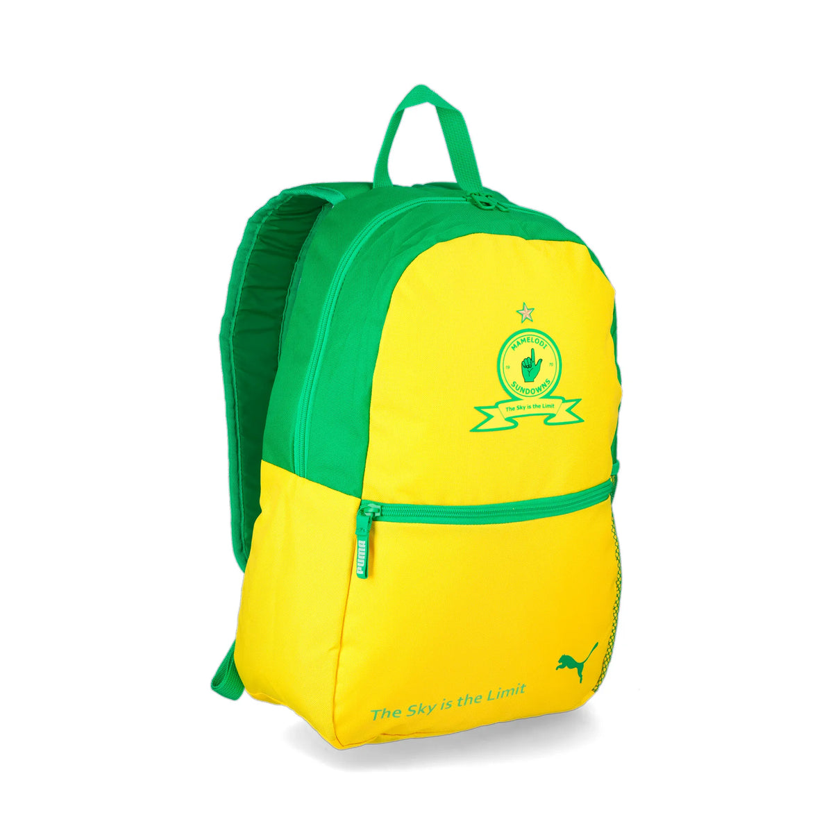 Puma Mamelodi Sundowns teamGOAL Backpack Pelé Yellow-Fern Green