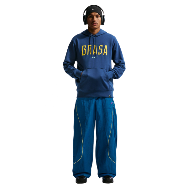 Nike Brazil Club Football French Terry Pullover Hoodie Coastal Blue