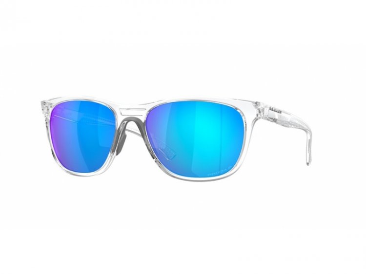 Oakley Leadline Sunglasses Polished Clear Prizm Sapphire Polarized
